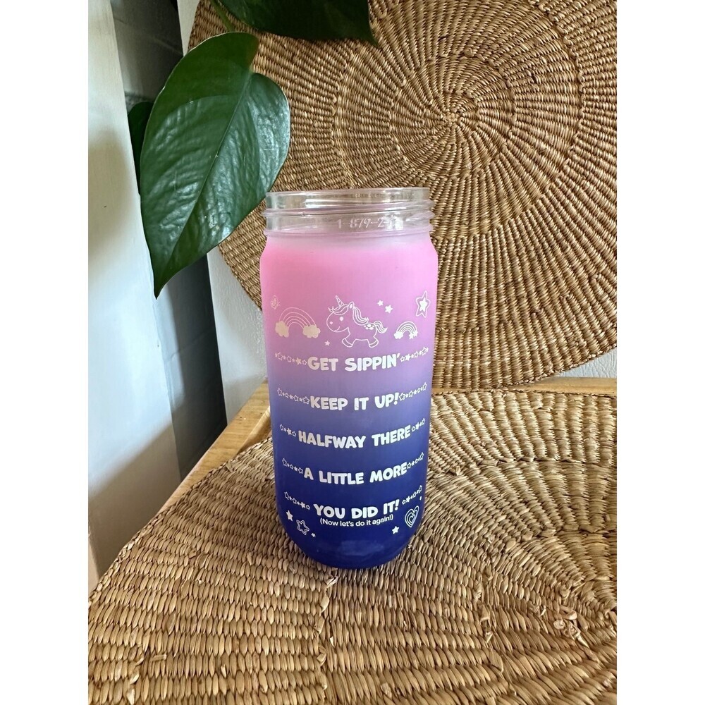 Unicorn purple ombré YOU CAN DO IT drinking cup